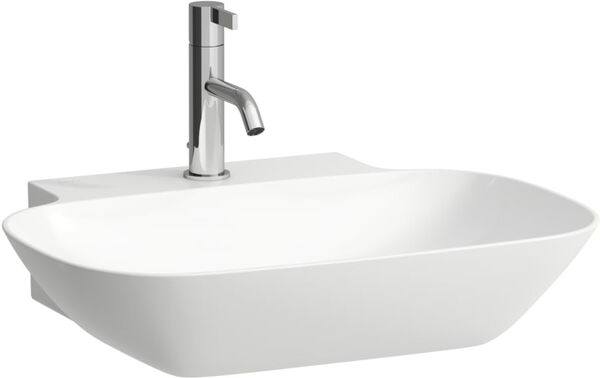 Lavabo d'appoggio Ino, con foro per rubinetteria, 56 x 45 cm, altezza 12 cm, con troppopieno, part image number 0