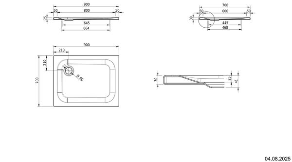 Receveur de douche Schmidlin 9 x 7 cm pergamon Cleaneffekt image number 1