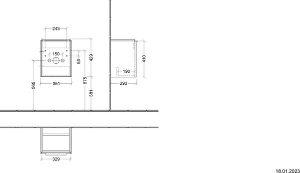 Meuble sous-lavabo Villeroy & Boch Subway 3.0 Ch&ecirc;ne stone image number 1