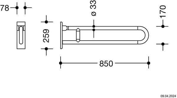 Stützklappgriff Hewi 801 lichtgrau image number 1