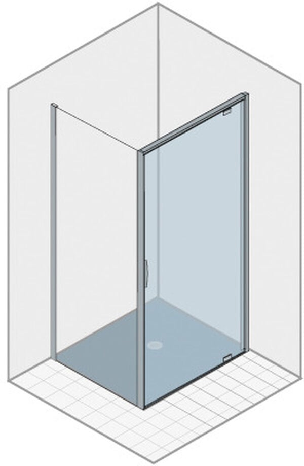 Dreht&uuml;re Duka Natura 4000, Bodenmontage Silber hochglanzeloxiert Echtglas klar ProCare image number 0