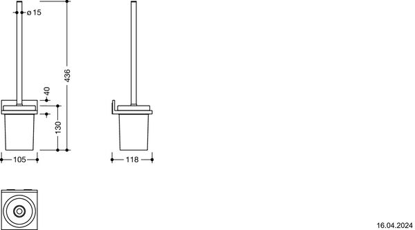 Porte-balai Hewi 900Q Blanc mat Peint par poudrage image number 1