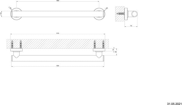 Barre d'appui Gessi Anello laitone PVD image number 1