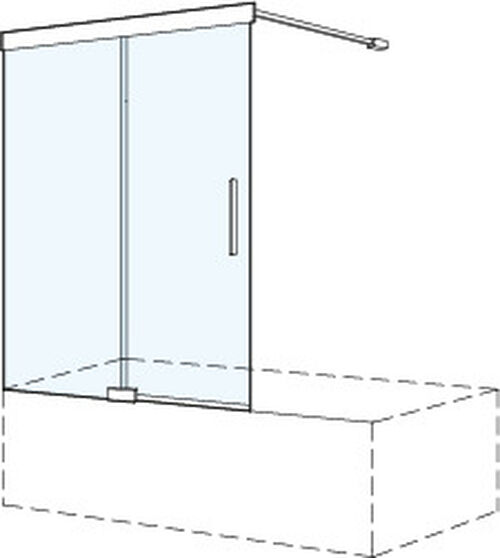 Gleittüre freistehend Koralle S505 Plus schwarz matt Echtglas klar Plus