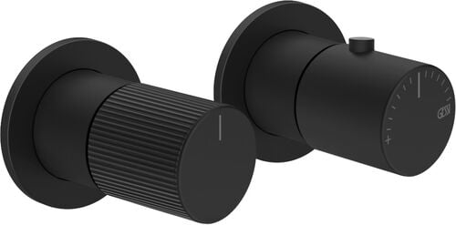 Mélangeur de douche-set de montage final Gessi Habito Noir mat rigato