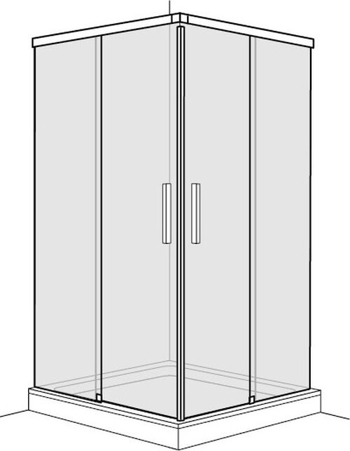 Accès d'angle Duscholux Bella Vita 3 Plus Argent éloxé Verre clair CareTec Pro