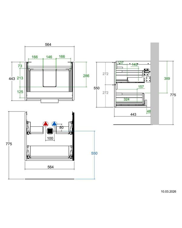 Meuble sous-lavabo Alterna pro S Anthracite image number 3