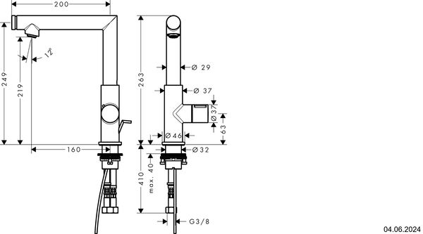 Einlochmischer Axor Uno Select 220 verchromt image number 1