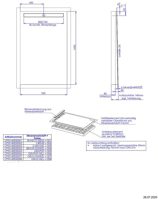 &Eacute;l&eacute;ment de douche Schedel LinePlus Pure image number 1