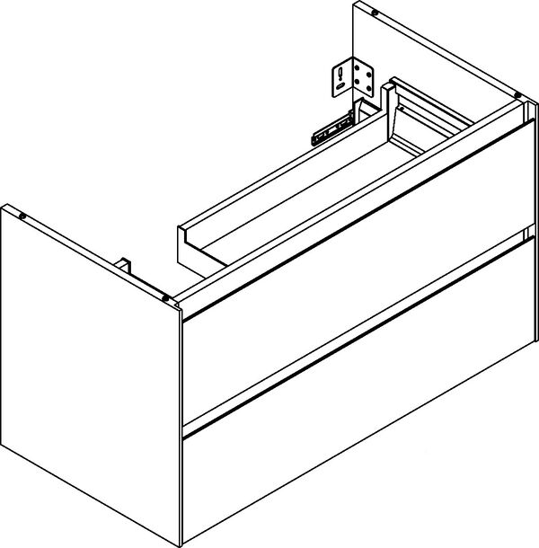Armadio sottolavabo Alterna zero S, larghezza 96,4 cm, altezza 55 cm, profondit&agrave; 48 cm, 2 cassetti image number 0