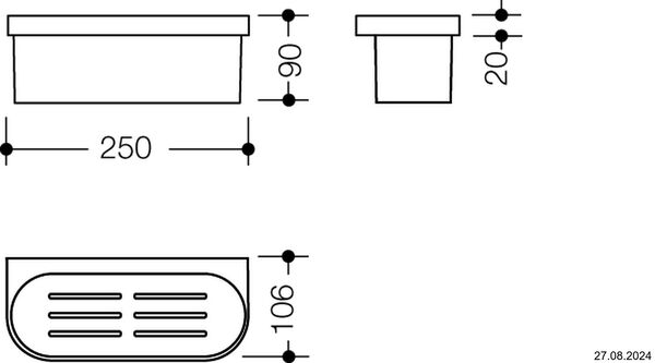 Duschkorb Hewi System 800 Schwarz matt Pulverbeschichtet image number 1
