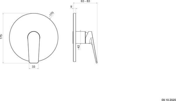 M&eacute;langeur de douche-set de montage final Alterna ni&ugrave; Finox image number 1