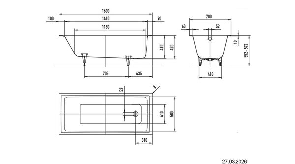 Badewanne Kaldewei Puro Next Weiss matt image number 1