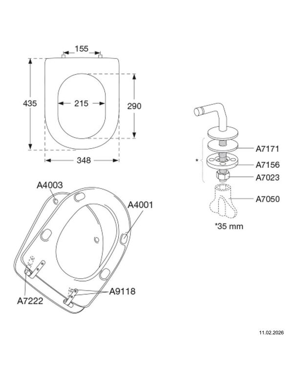 Si&egrave;ge de WC Pressalit Magnum avec couvercle Edelweiss image number 1