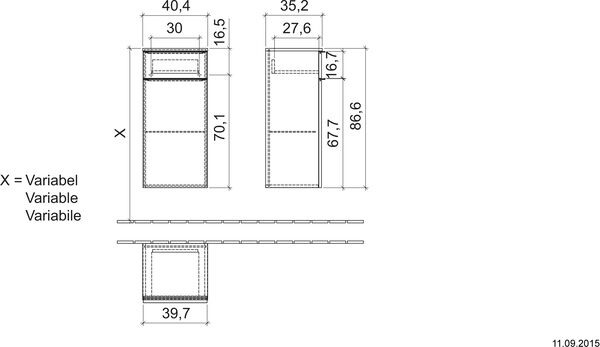 Seitenschrank Venticello Glossy grey Griff verchromt image number 1