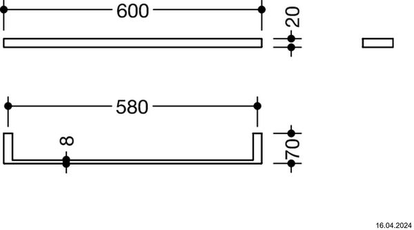 Barre &agrave; linge de bain Hewi 900Q Acier inoxydable mat image number 1