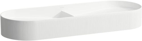 Doppelauflegewaschtisch mit Textur Laufen Sonar weiss matt