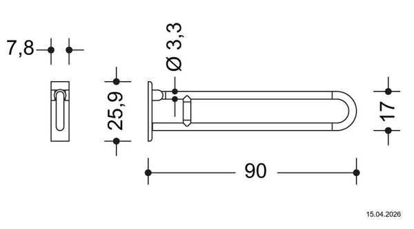 Klappgriff Hewi 801 Lichtgrau image number 1