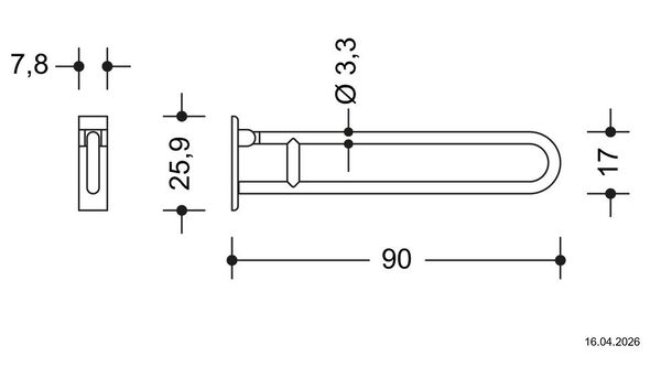 Klappgriff Hewi 805 Edelstahl matt image number 1