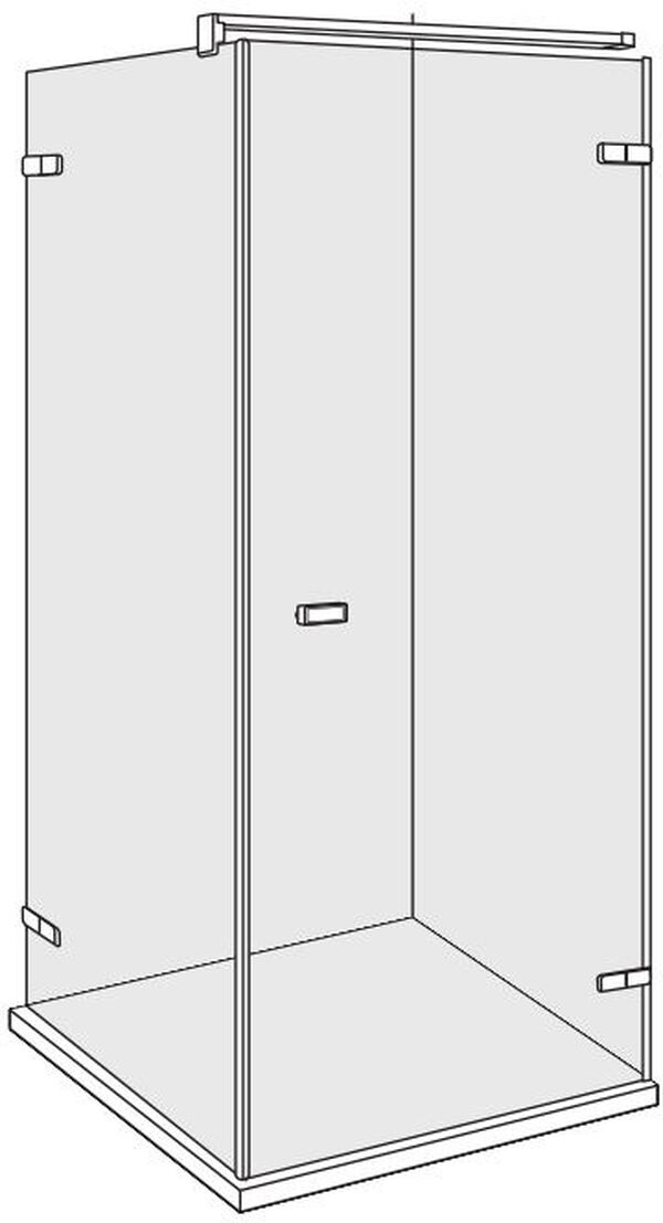 Porte battante Duscholux Viva Couleur acier inoxydable Verre clair CareTec Pro image number 0