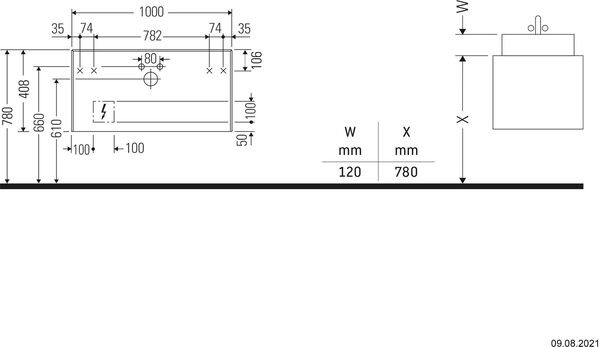 Meuble sous-lavabo Duravit White Tulip Graphite brillant image number 1
