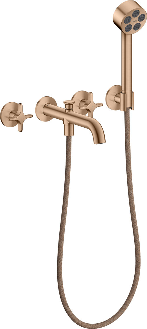 Bademischer Axor One, 3-Loch Brushed red gold