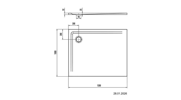 Receveur de douche Kaldewei Superplan 100 x 120 cm Blanc Fond antid&eacute;rapant Secure Plus image number 2