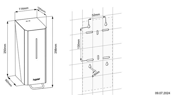 Distributeur de savon Hygolet Vario Edge Noir Peint par poudrage image number 1