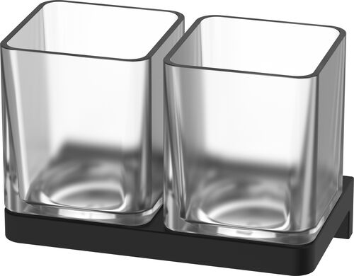 Porte-verre double Alterna direta Noir mat