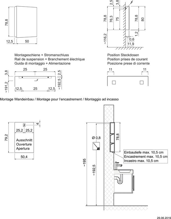 Spiegelschrank Keller Muro 80 Weiss image number 1