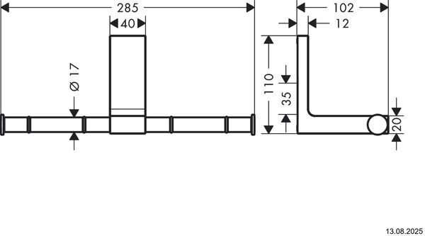 Porte-papier double Axor Universal Rectangular Chrom&eacute; image number 1