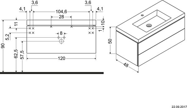Combinaison de lavabo Duravit Vero Air Lin image number 1