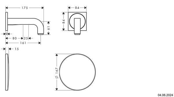 Commande murale Axor Citterio Chrom&eacute; image number 1