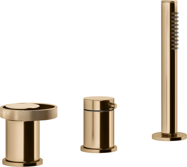 Wannenfüllkombination Gessi Anello 3-Loch warm bronze PVD image number 0