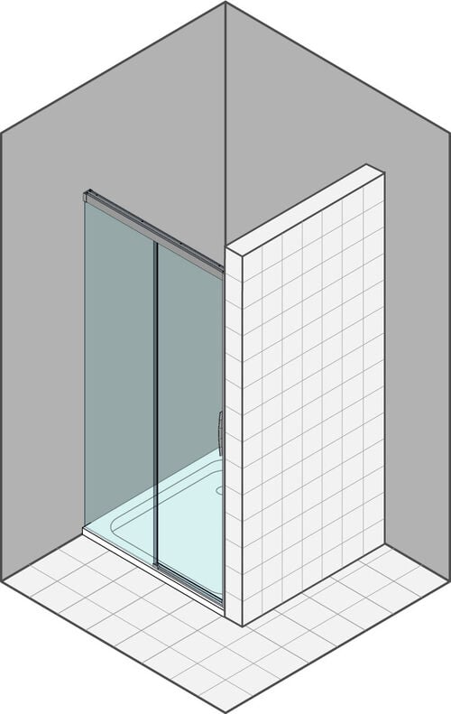 Porte coulissante Duka Natura 4000 Silber hochglanzeloxiert Verre clair ProCare