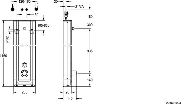 Duschpaneel KWC F5ET2020 Edelstahl glanz image number 1