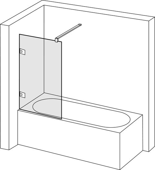 Paroi latérale à pose libre Alterna lin.3 Noir mat Verre clair CareTec Pro