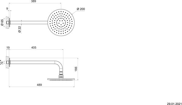 Regenbrause Gessi Inciso ½" Finox image number 1