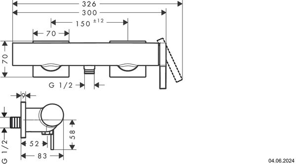 M&eacute;langeur de douche Hansgrohe Tecturis E Blanc mat image number 1