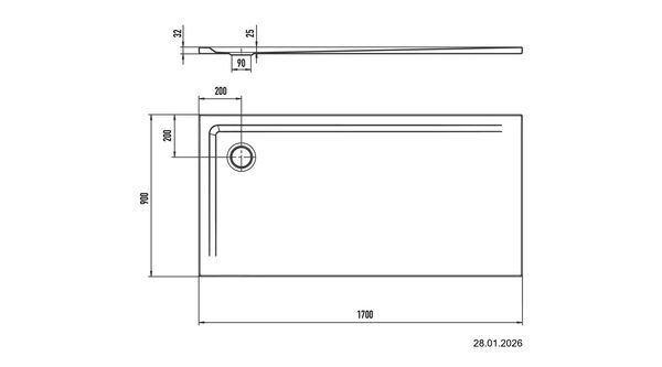 Receveur de douche Kaldewei Superplan 90 x 170 cm Blanc Fond antid&eacute;rapant Secure Plus image number 2