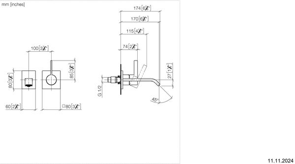 Wandmischer-Endmontageset Dornbracht Imo Dark Chrome mit Luftsprudler image number 1