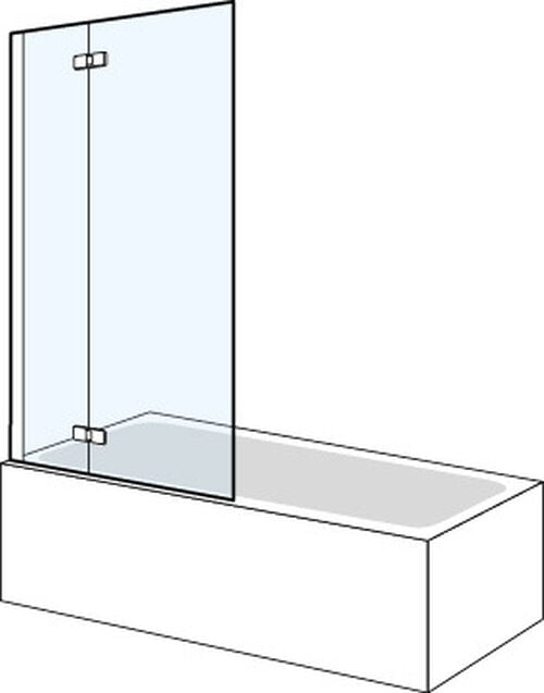 Porte battante Koralle S600 Plus Silver polish Verre clair Plus