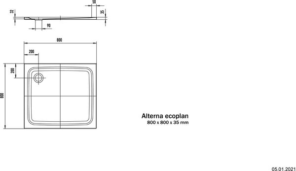 Receveur de douche Alterna ecoplan 80 x 80 cm Blanc image number 2