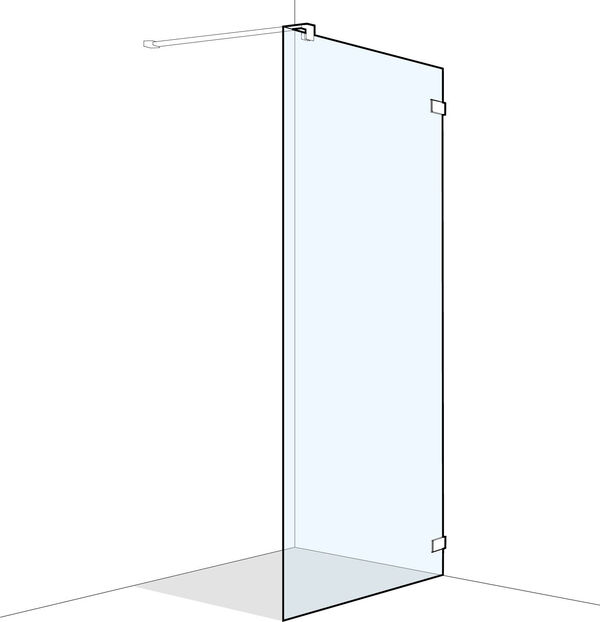 Cloison lat&eacute;rale &agrave; pose libre Koralle S606 Plus Chrom&eacute; Verre clair Duschguard image number 0