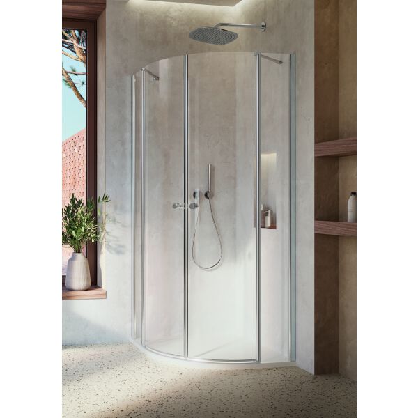 Eckeinstieg Duka Multi-S 4000 new Viertelkreis silbereloxiert Echtglas klar ProCare image number 1