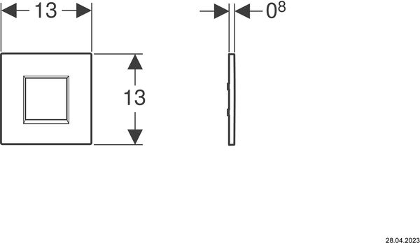 Urinoirsteuerung Geberit Typ20 square Weiss/Glanz/Weiss image number 1