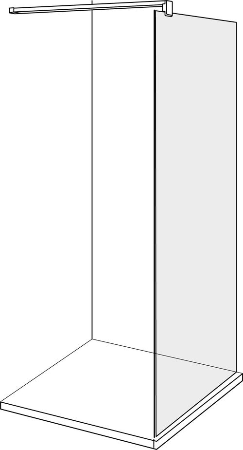 Freistehende Seitenwand Alterna lin.3 Finox Echtglas klar CareTec Pro