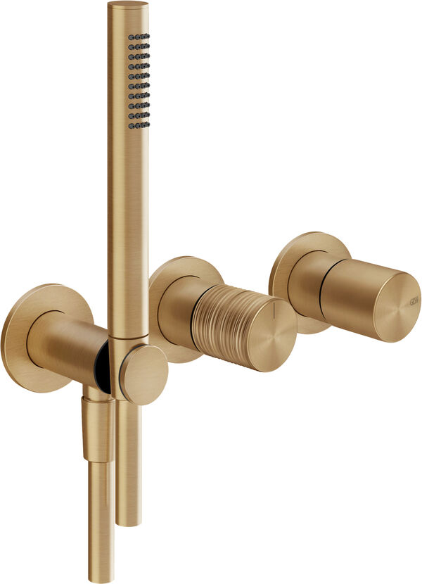 Wannenwandbatterie Endmontageset Gessi Habito warm Steel brushed trame image number 0