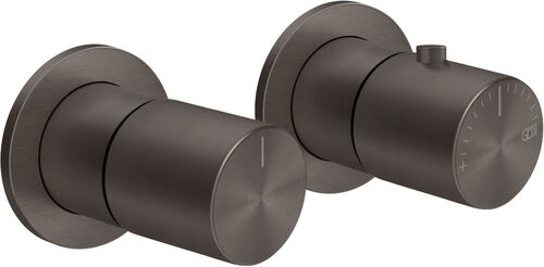 Mélangeur de douche-set de montage final Gessi Habito black Metal brushed unito