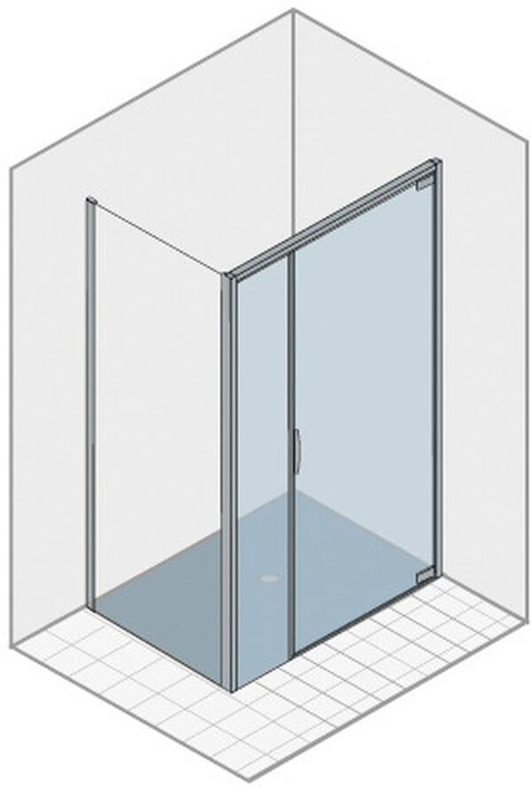 Pendelt&uuml;re Duka Natura 4000, Bodenmontage Silber hochglanzeloxiert Echtglas klar ProCare image number 0